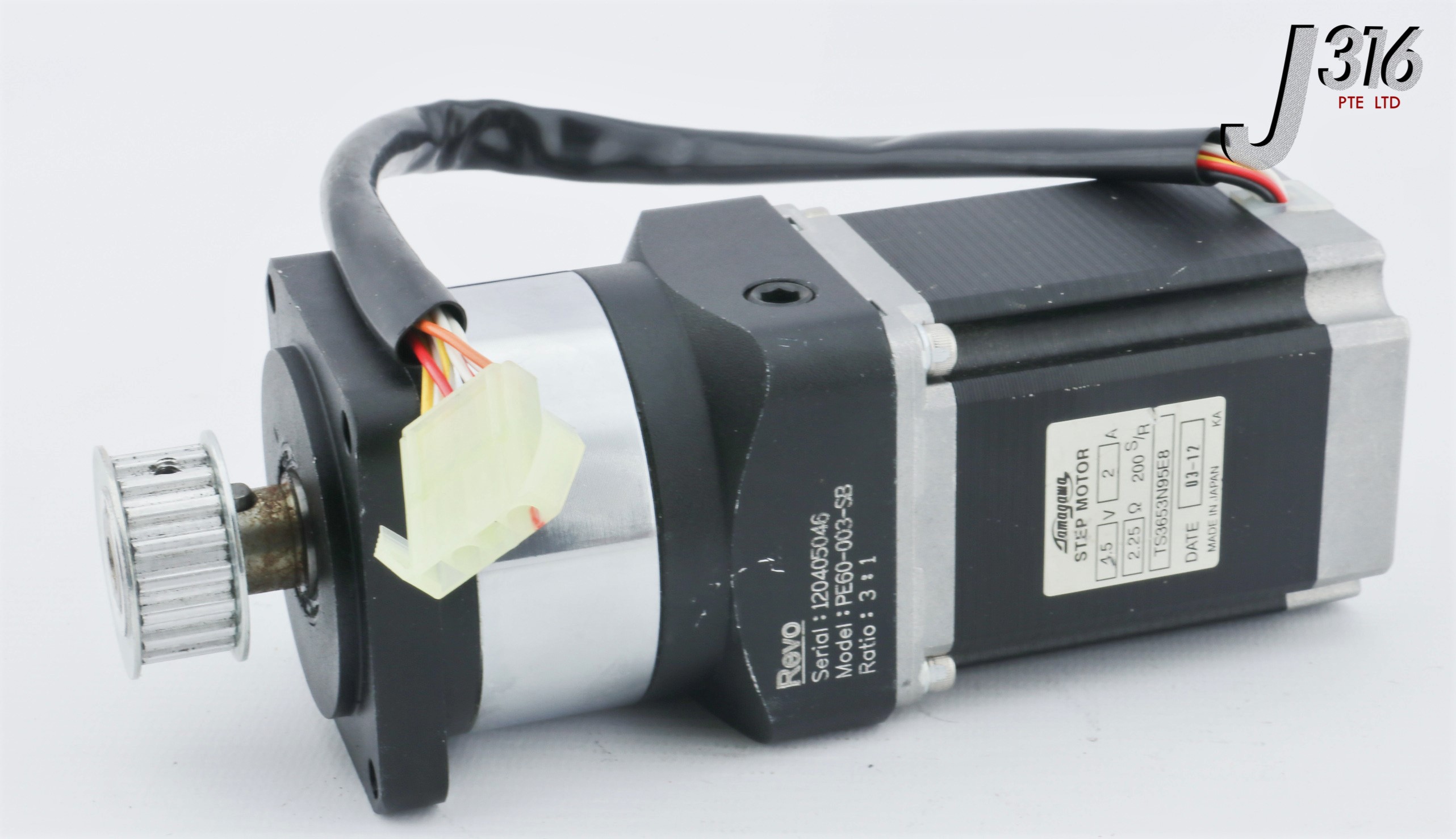 27111 TAMAGAWA STEP MOTOR W/ REVO PE60-003-SB GEAR HEAD